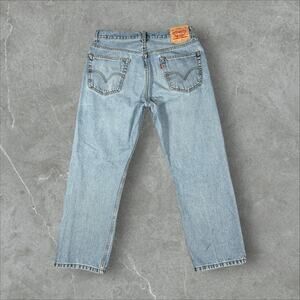 Levi's 505 Regular Fit Straight Leg Size 34x29 Light Wash Y2K Blue Denim Jeans